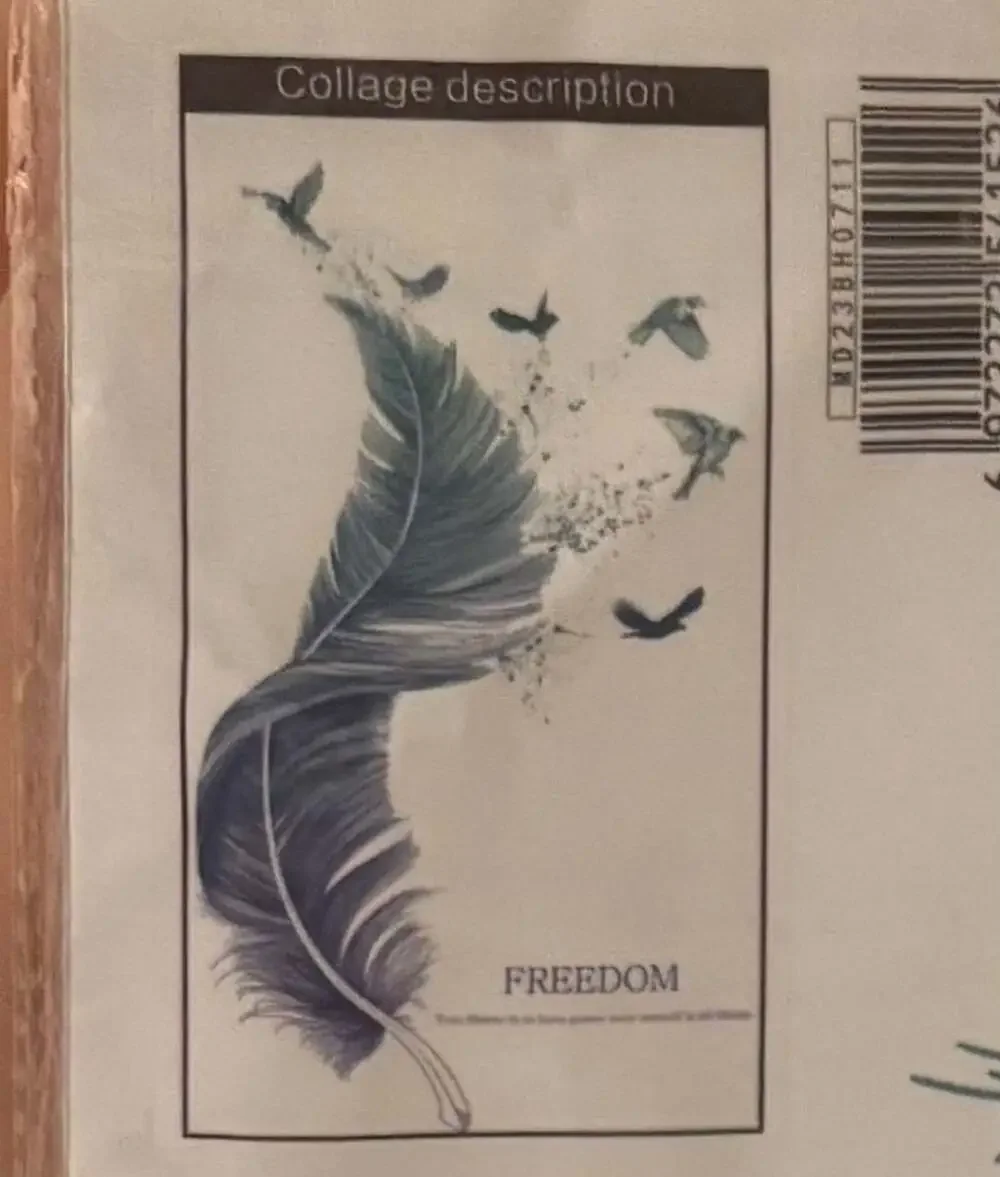 MM6148 Freedom Feather And Birds Wall Sticker Decal